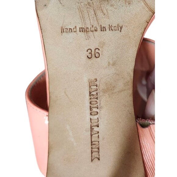 Manolo Blahnik Coral High Heel Shoes Sleek Design Size 36 Made In Italy - Picture 11 of 13